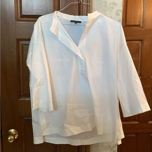 White V-Neck Blouse